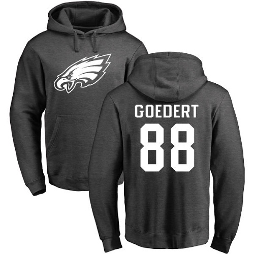 Men Philadelphia Eagles 88 Dallas Goedert Ash One Color NFL Pullover Hoodie Sweatshirts